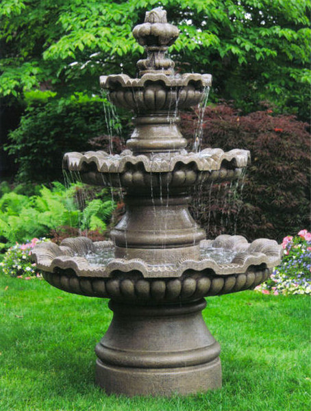 Three Tier Renault Fountain Decorated in Detail